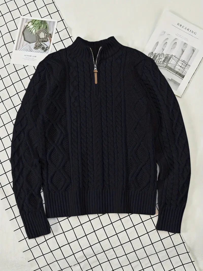 Rabada – Strickpullover Mit Halbem Reißverschluss Und Stehkragen