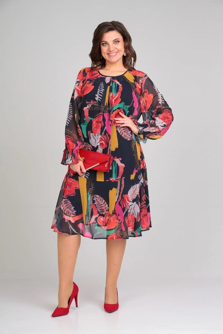 Vinoshika - Elegantes Blumen Kleid