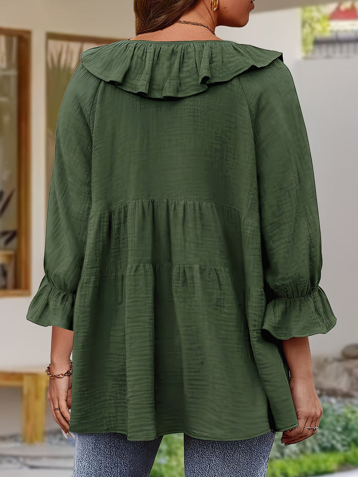 Garbine – Elegante Bluse Mit Rüschen Am Ausschnitt