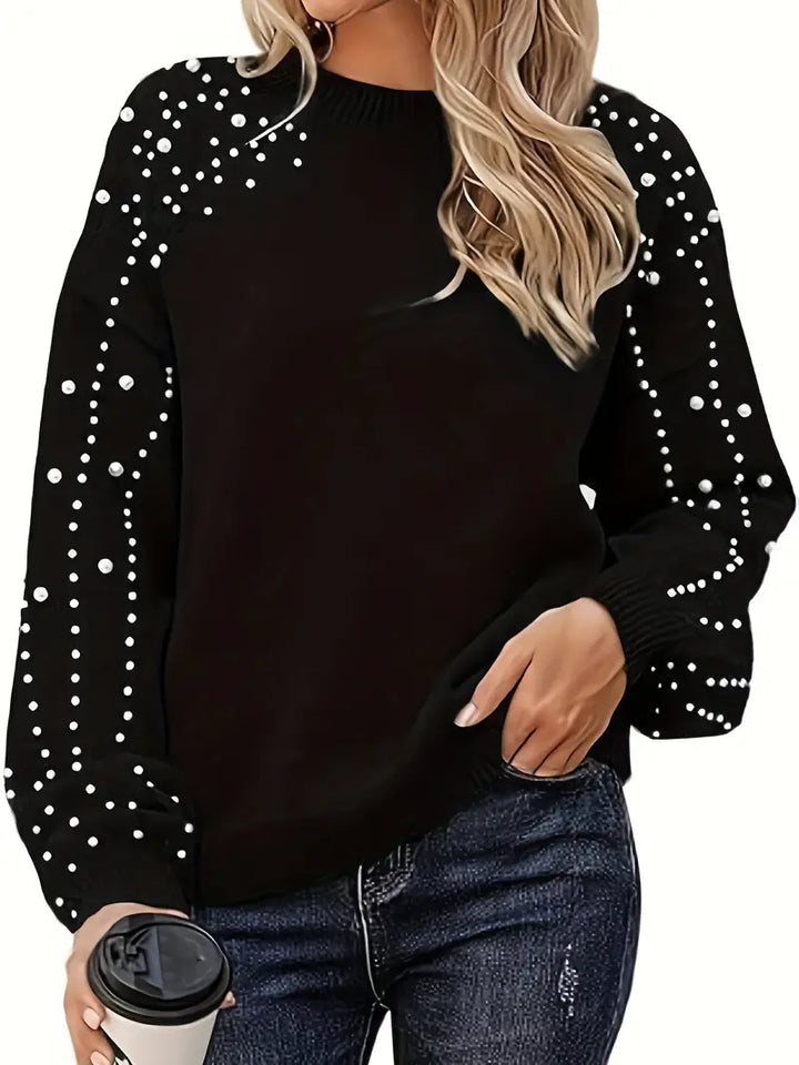 Quinlee – Langärmeliger Strick Pullover Mit Rundhalsausschnitt