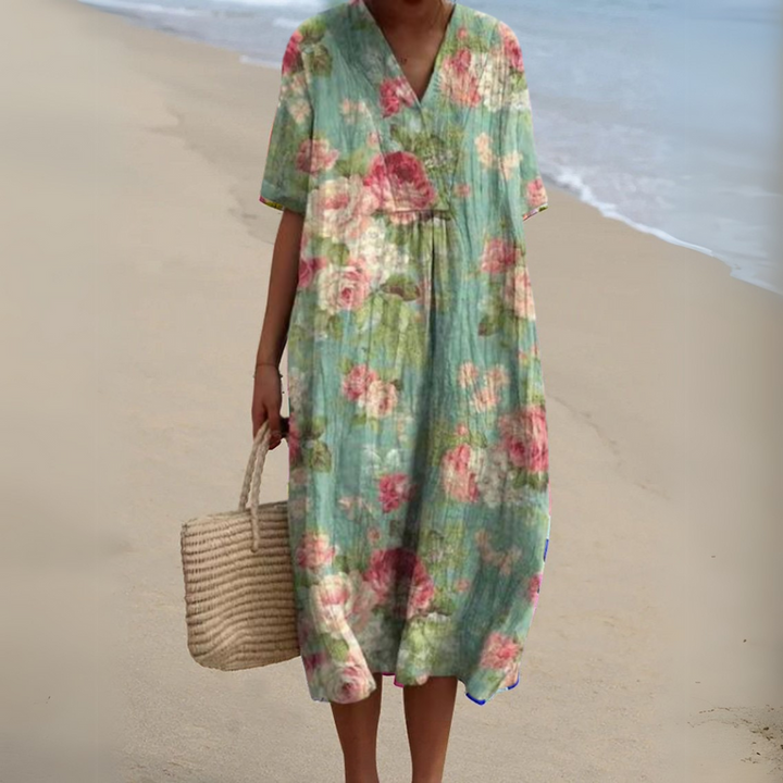 Lora - Bunt Geblümtes Sommerkleid