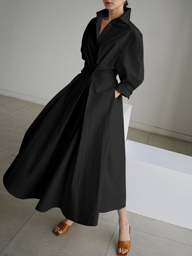 Priyanka – Elegantes Maxikleid Mit Langen Ärmeln