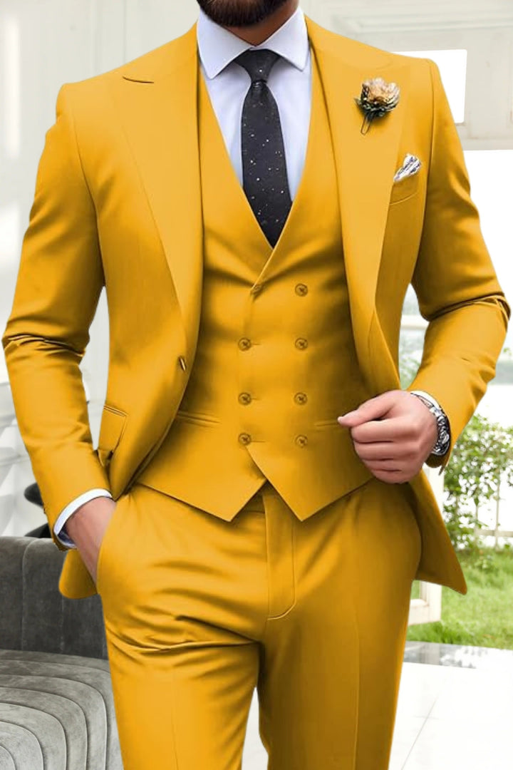 Gremist - Spitze Revers Slim Fit 3-Teilige Anzüge