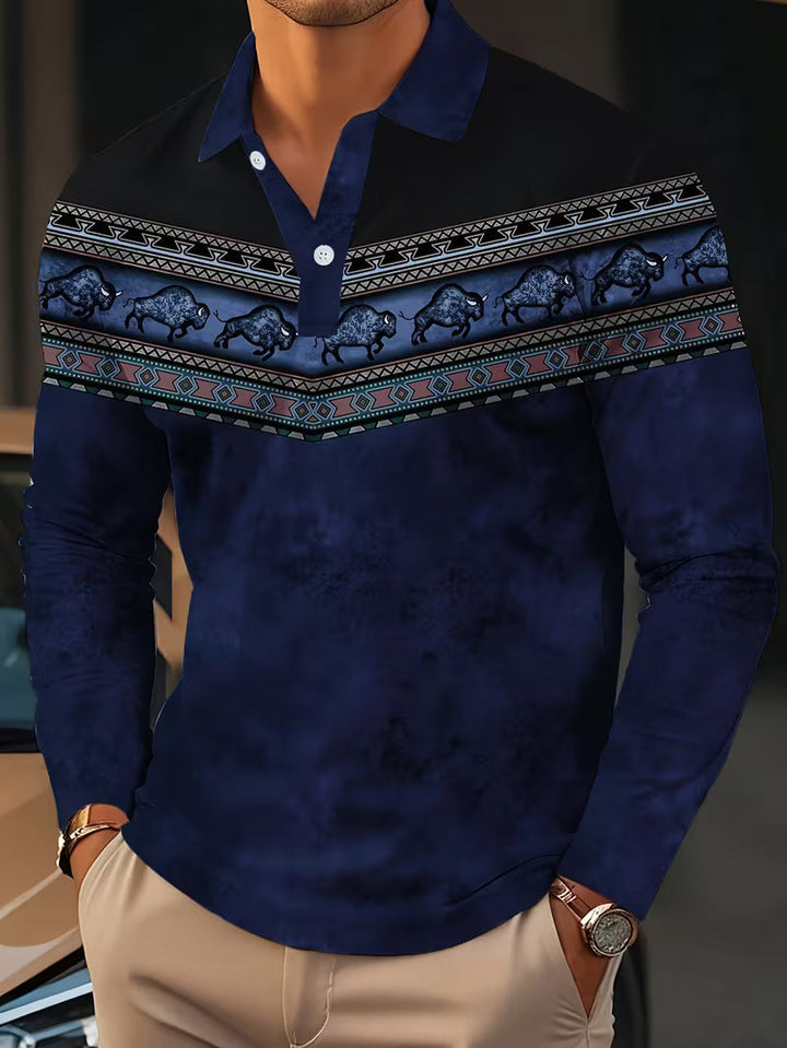 Tamas – Lässiges Vintage Polo Hemd Mit 3D-Druck