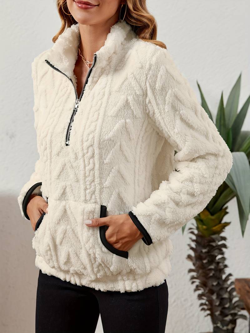 Naama - Halb Reißverschluss Pullover Mit Tasche