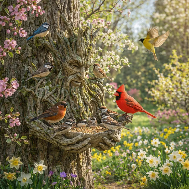 NatureHold – Eine in Einen Baum Integrierte Skulptur Zur Vogelfütterung