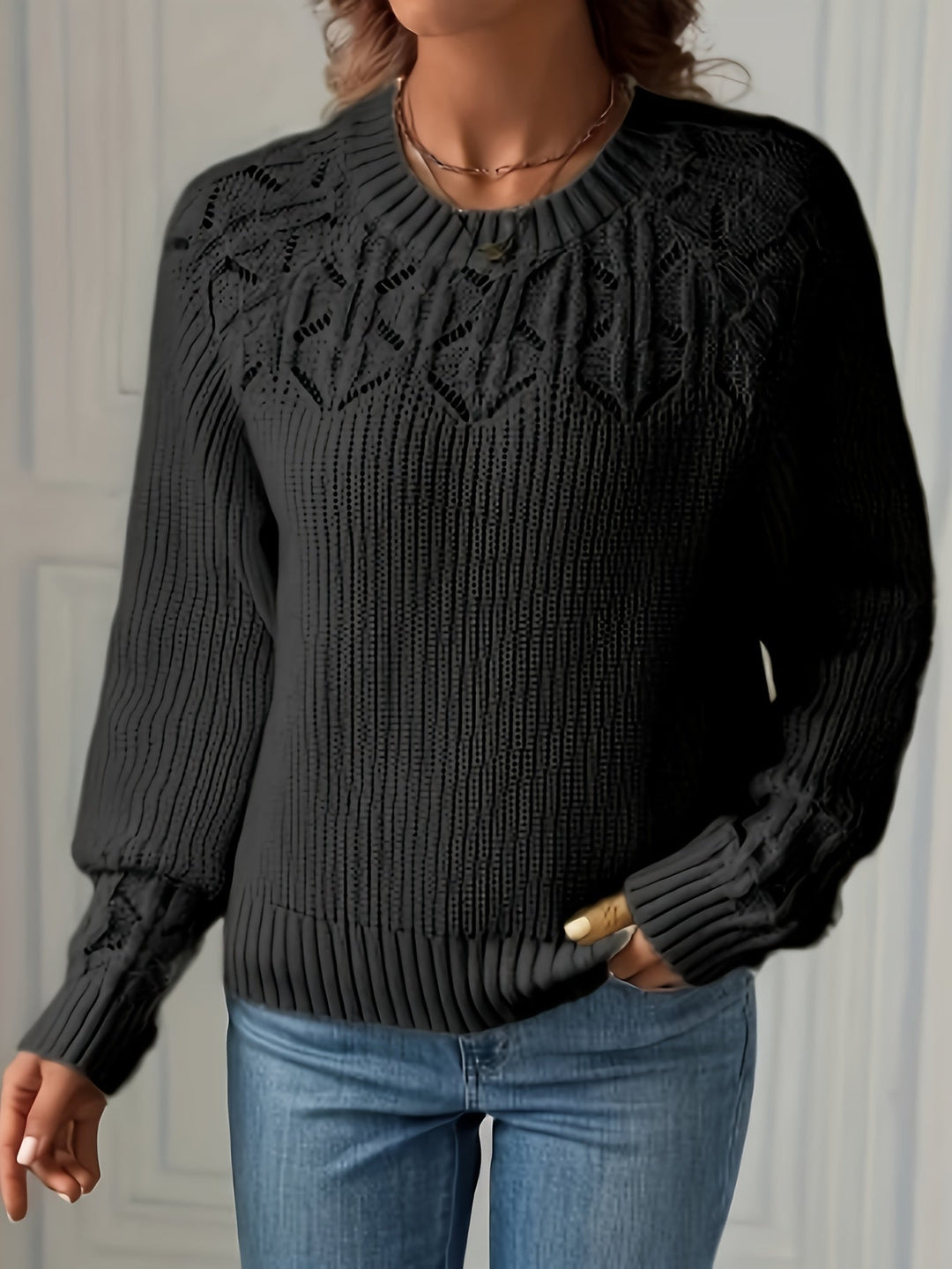 Nasia – Eleganter Langarmpullover