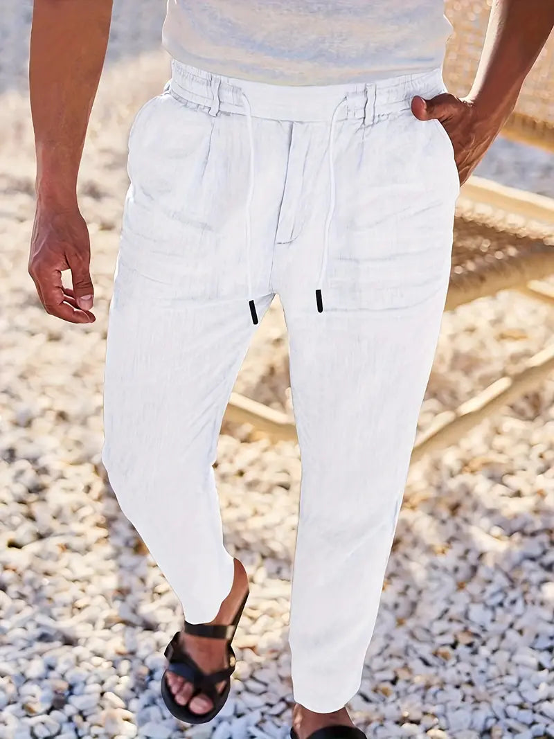 Nichols – Locker Sitzende Hose Aus Leinen Mit Kordelzug