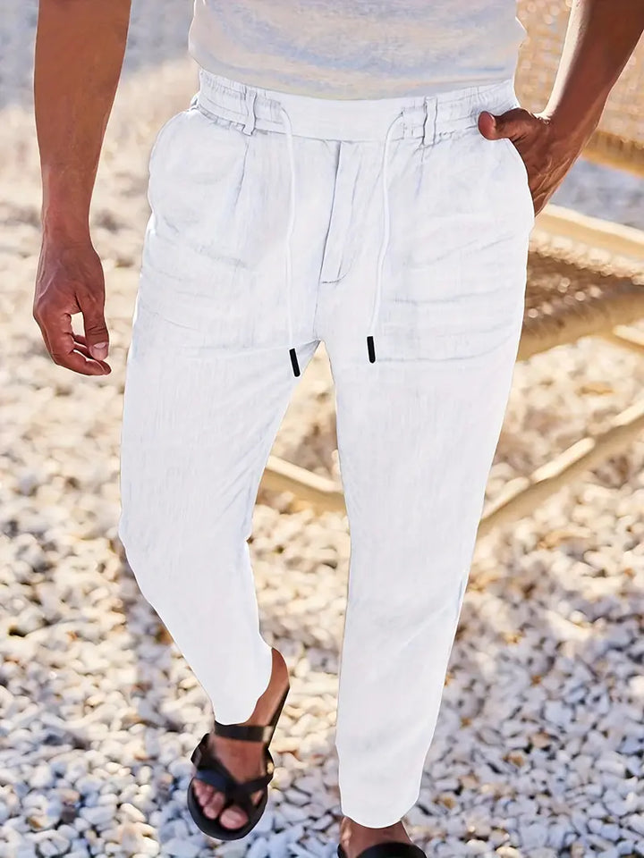 Nichols – Locker Sitzende Hose Aus Leinen Mit Kordelzug