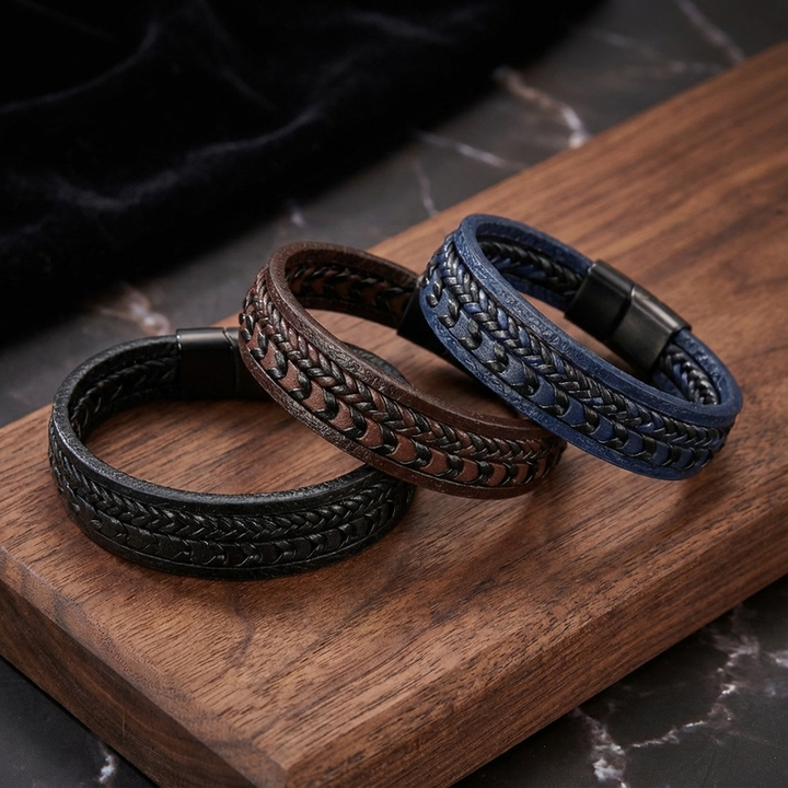 RuneCraft – Geflochtenes Wikinger Armband aus Leder