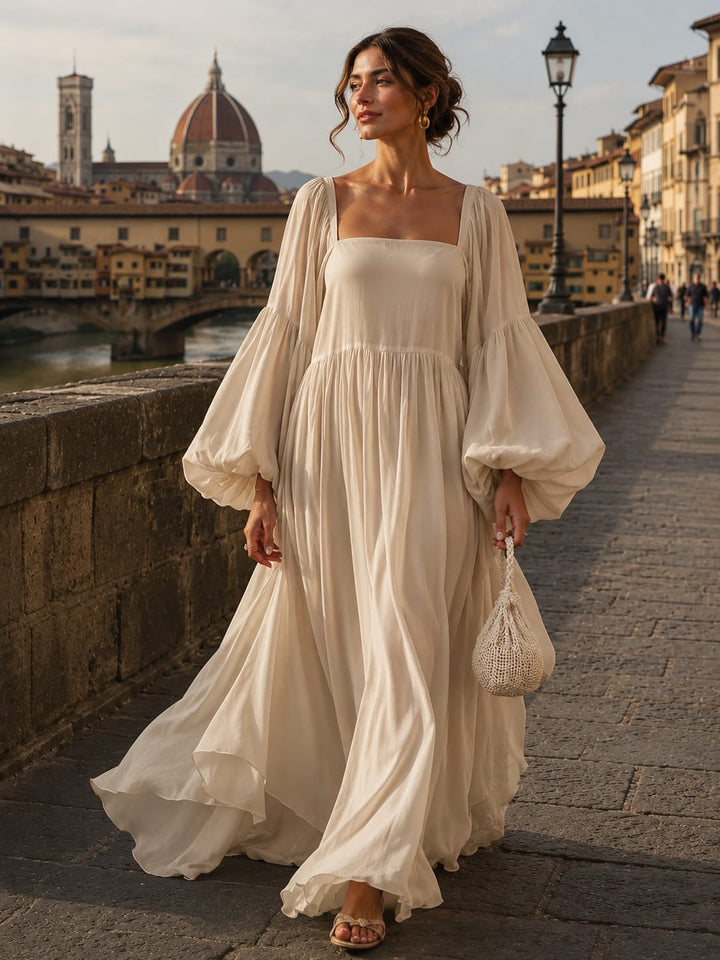 Synila – Prestige-Kleid Mit Laternenärmeln