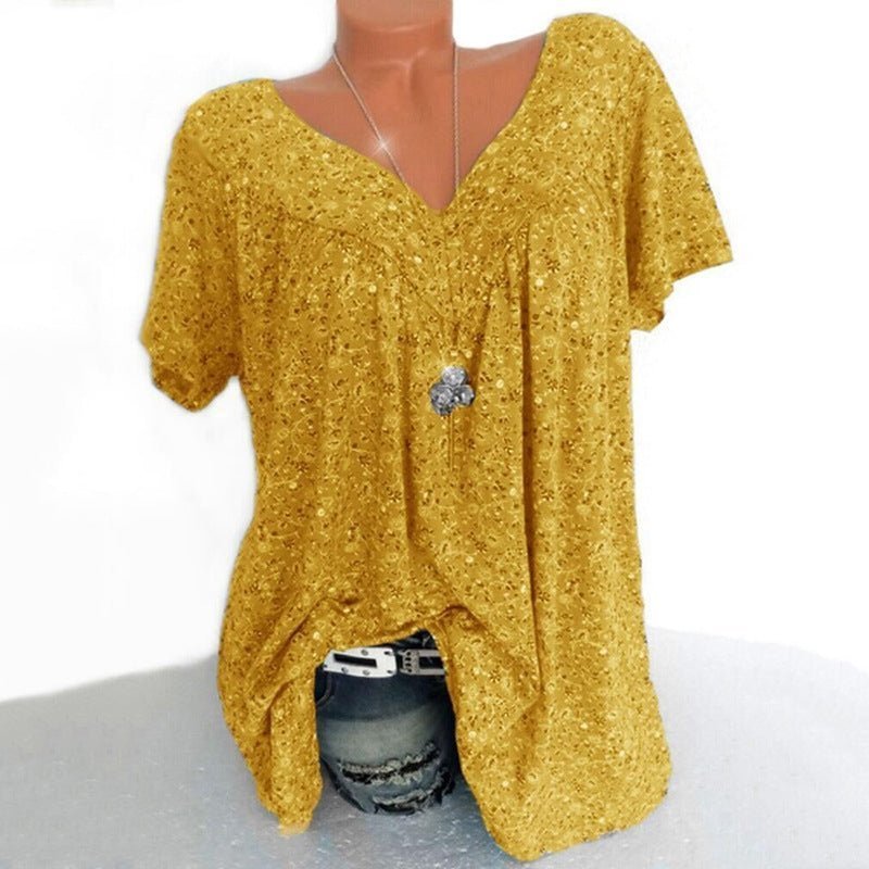Sarita – Kurzärmelige Bluse Mit Blumenmuster