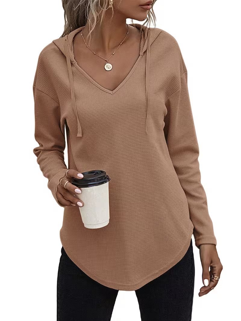 Heydi – Langarm Pullover Mit Kapuze Und Abgerundetem Saum