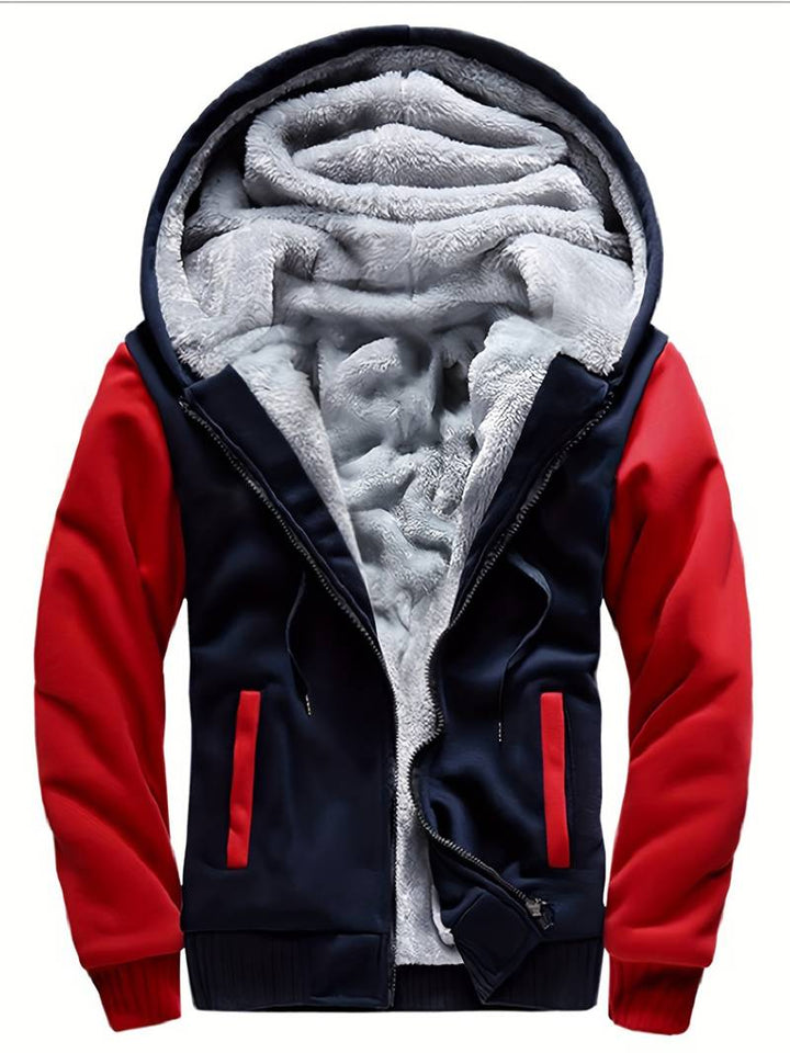 Oziel - Warme Fleece Jacke Mit Kapuze Und Reißverschluss