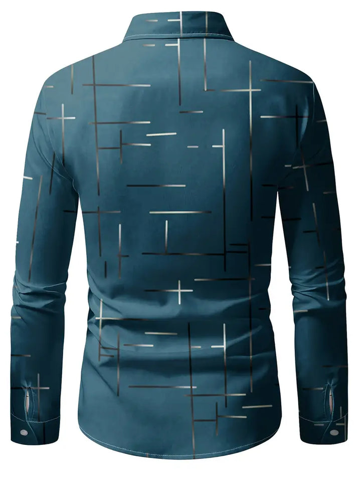 Nerio - Langarmhemd Mit Geometrischem Drucken