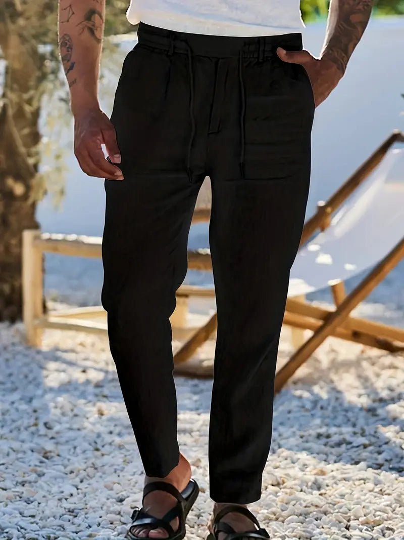 Nichols – Locker Sitzende Hose Aus Leinen Mit Kordelzug