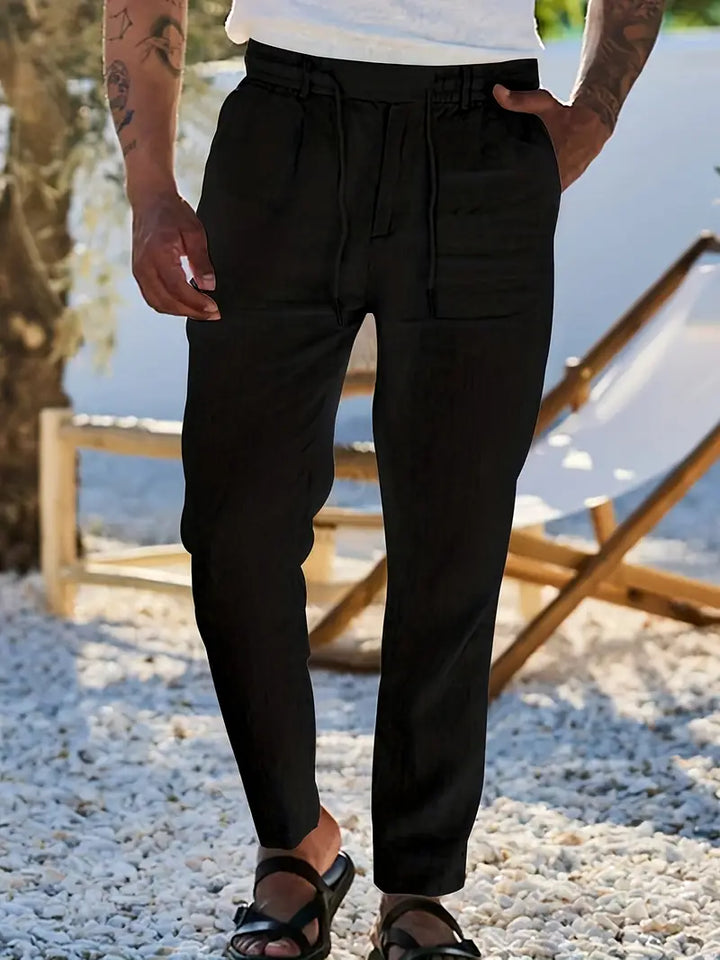 Nichols – Locker Sitzende Hose Aus Leinen Mit Kordelzug