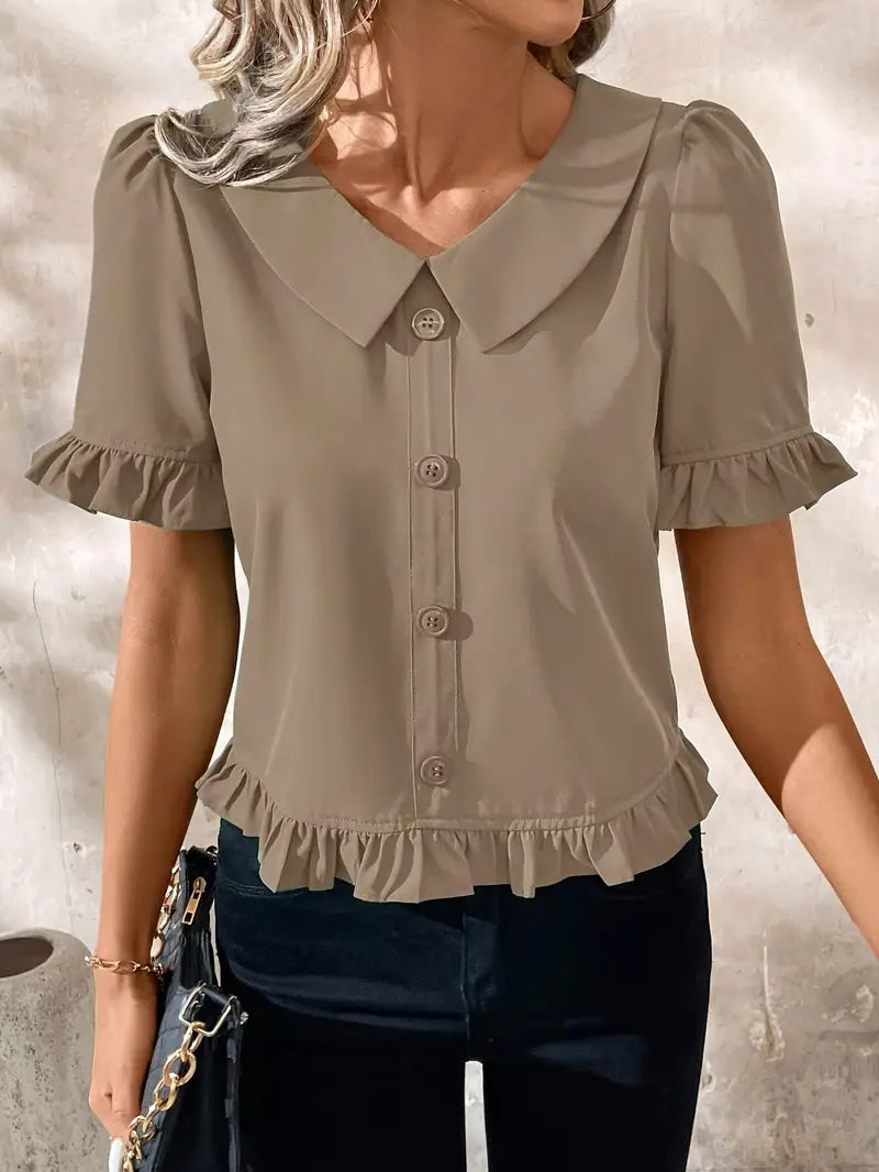 Foteini - Elegante Bluse Mit Kurzen Ärmeln