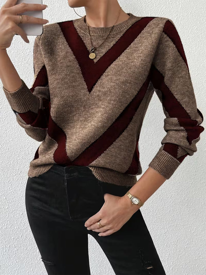 Minaza – Pullover Mit Rundhalsausschnitt Und Geometrischem Muster