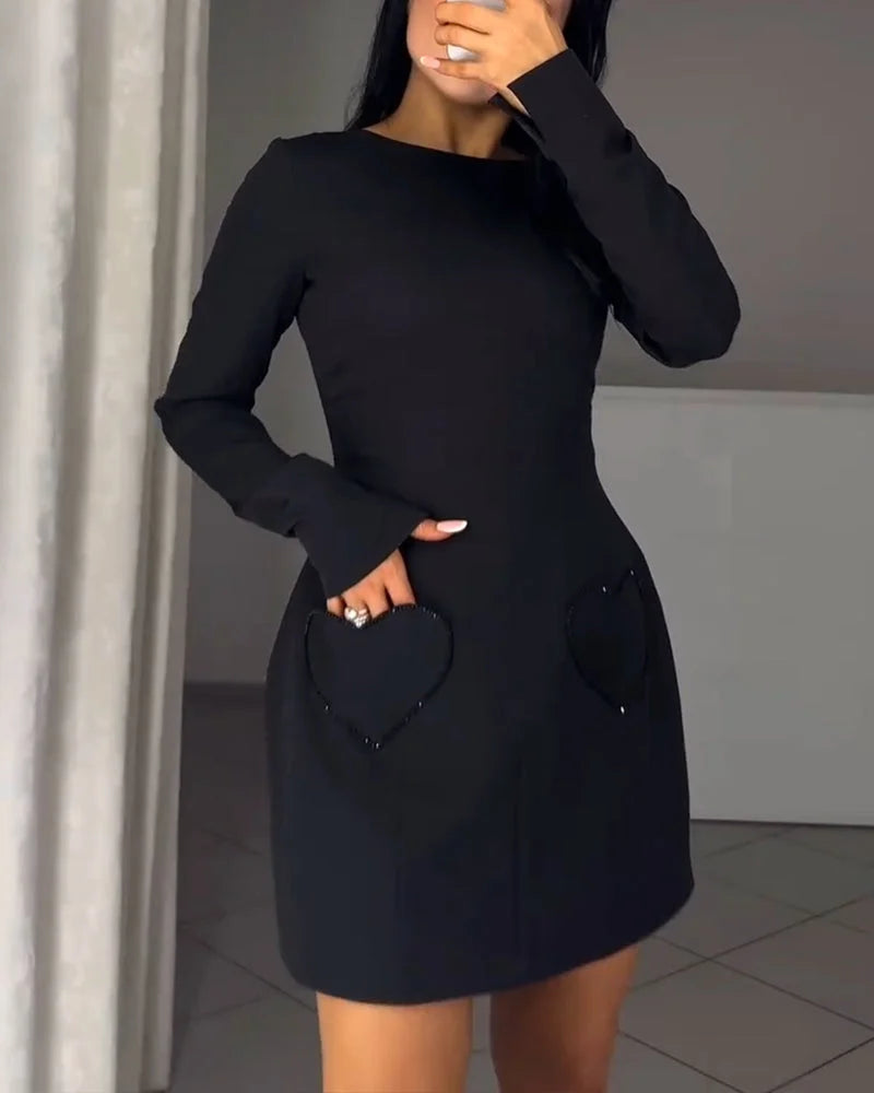 Jazira – Langärmliges Kleid mit Kordelzug in der Taille