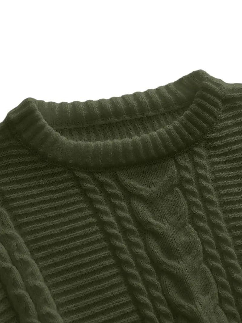 Jilson – Rundhals Pullover Mit Struktur Und Langen Ärmeln