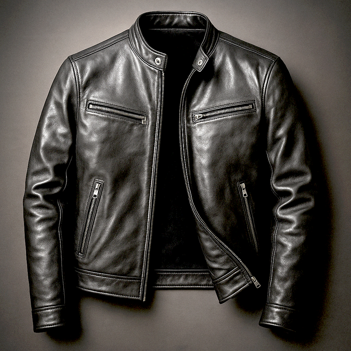 Jaromir – Vintage Leder Jacke Mit Reißverschluss