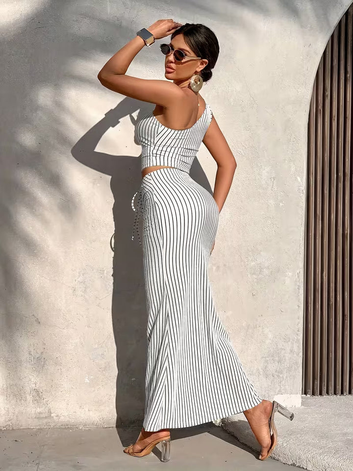 Shaiyla – Elegantes Gestreiftes Zweiteiliges Set
