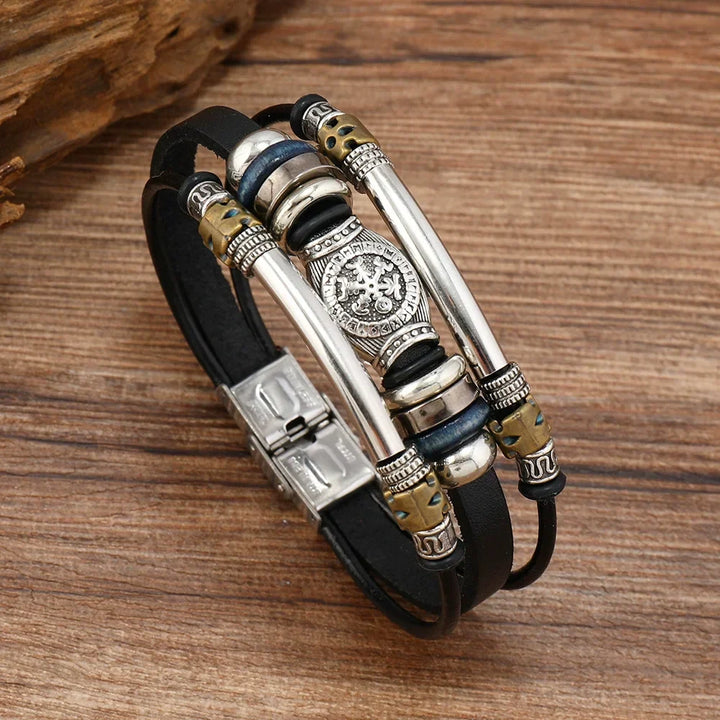 NorBrac – Vintage Lederarm Band Im Wikinger Stil