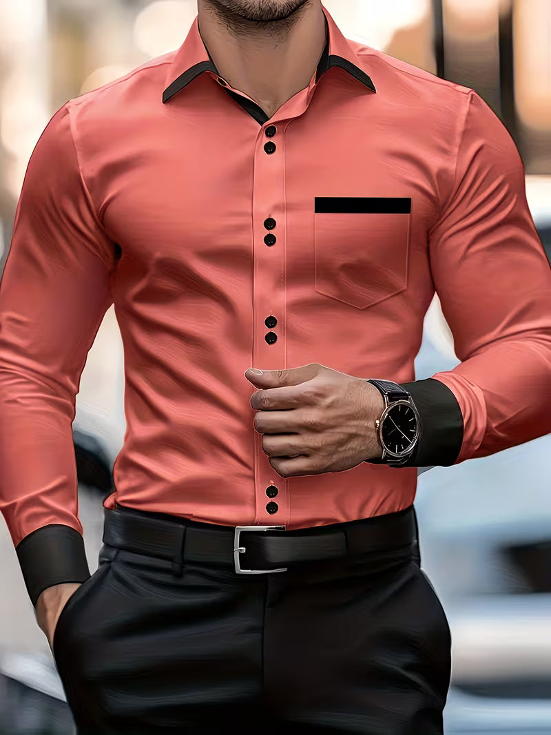 Zigmas - Elegantes Langarm Hemd Mit Knopfleiste