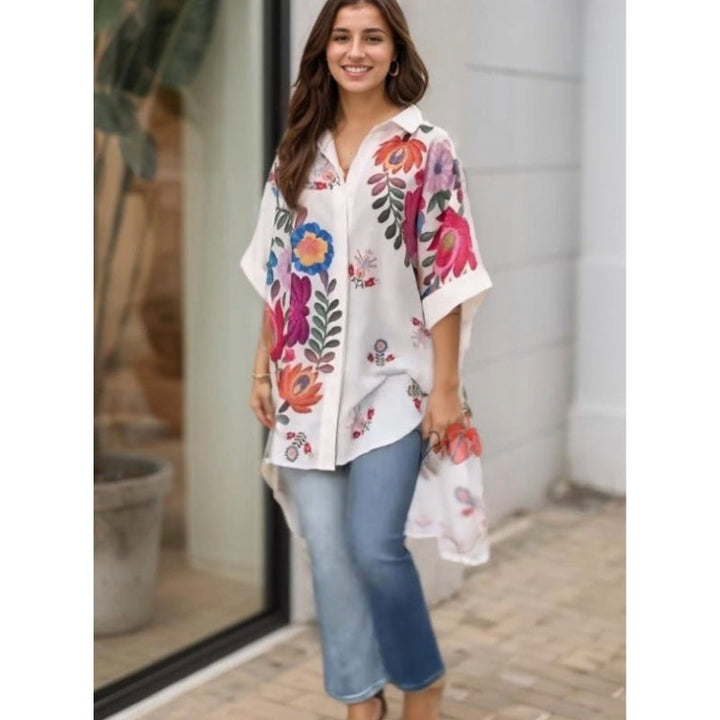 Rossella – Elegantes Hemd Mit Blumen Drucken
