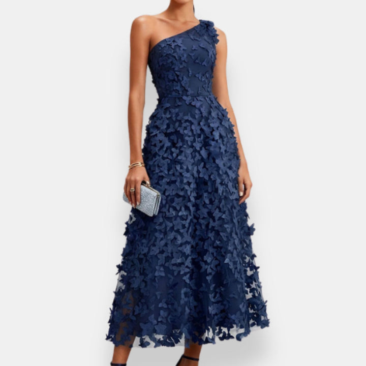 Suniya – Ein Schulter Midi Kleid