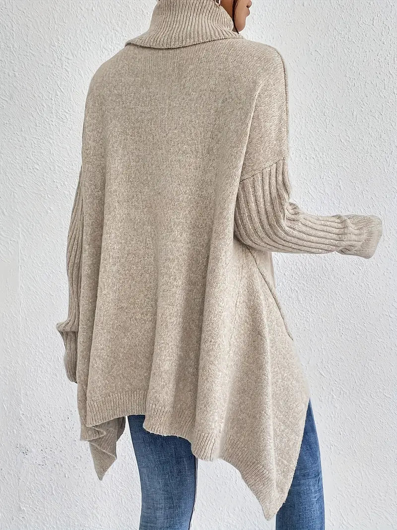 Laora – Lässiger Pullover Mit Langen Ärmeln Und Hohem Kragen