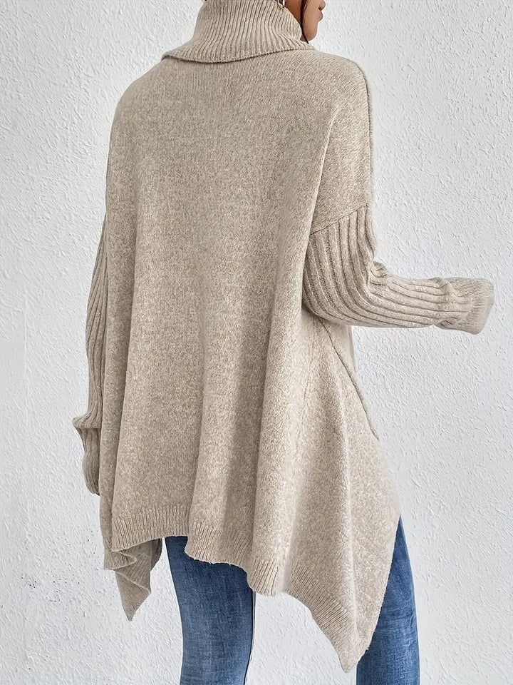 Laora – Lässiger Pullover Mit Langen Ärmeln Und Hohem Kragen