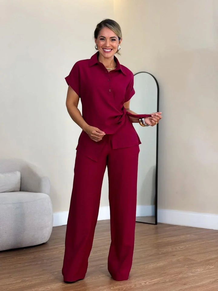 Lorie – Elegantes Zweiteiliges Set Mit Bindeband Vorne