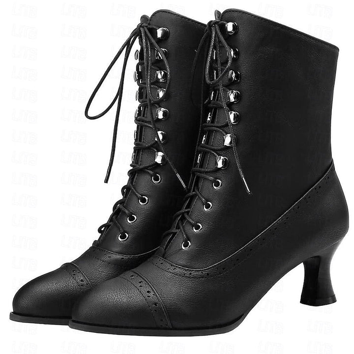 Shlomit - Klassischer Stiefel Mit Dickem Absatz Und Halber Schaftlänge