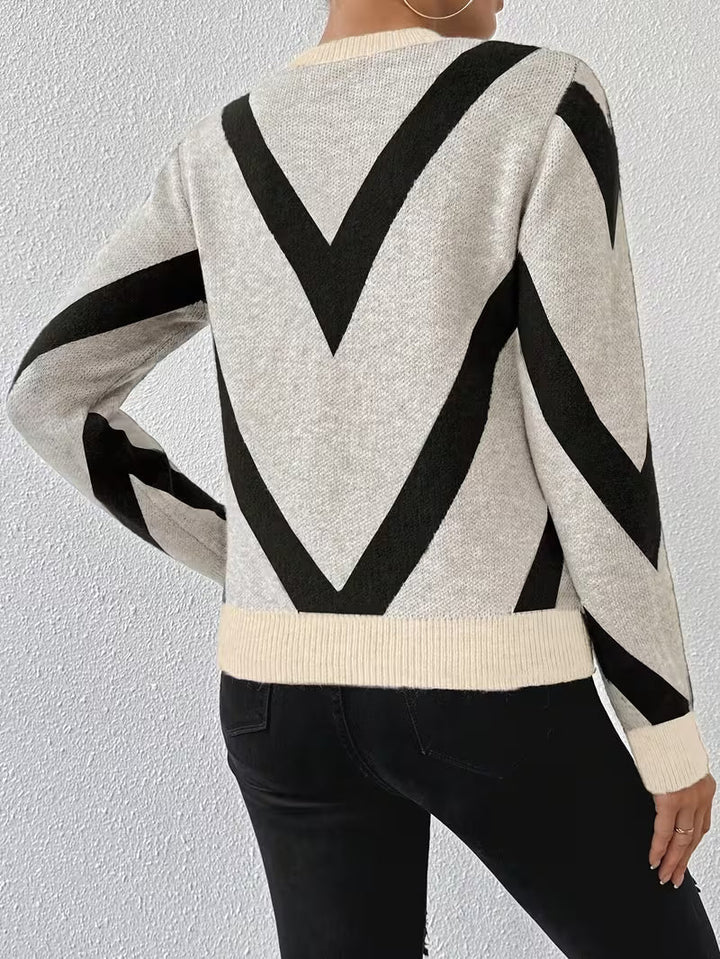Minaza – Pullover Mit Rundhalsausschnitt Und Geometrischem Muster