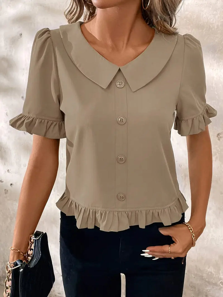 Foteini - Elegante Bluse Mit Kurzen Ärmeln