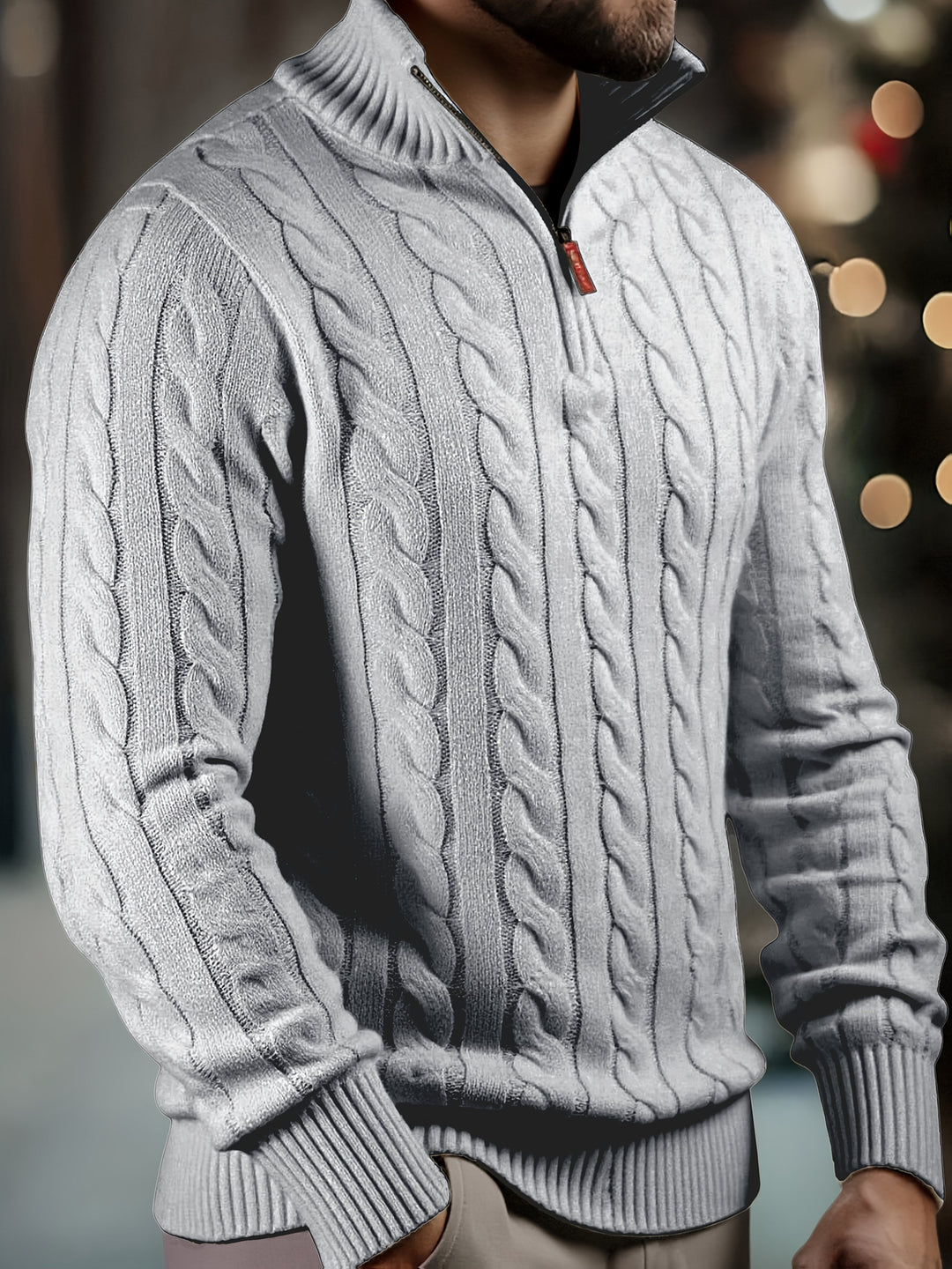 Vasyl – Strickpullover Mit Viertelreißverschluss