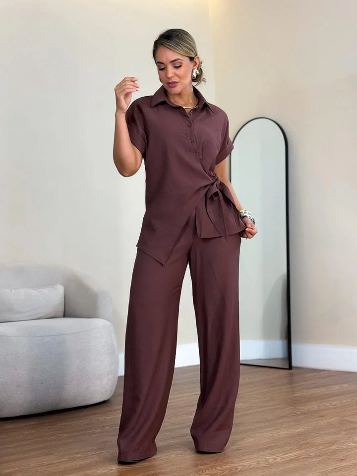 Lorie – Elegantes Zweiteiliges Set Mit Bindeband Vorne
