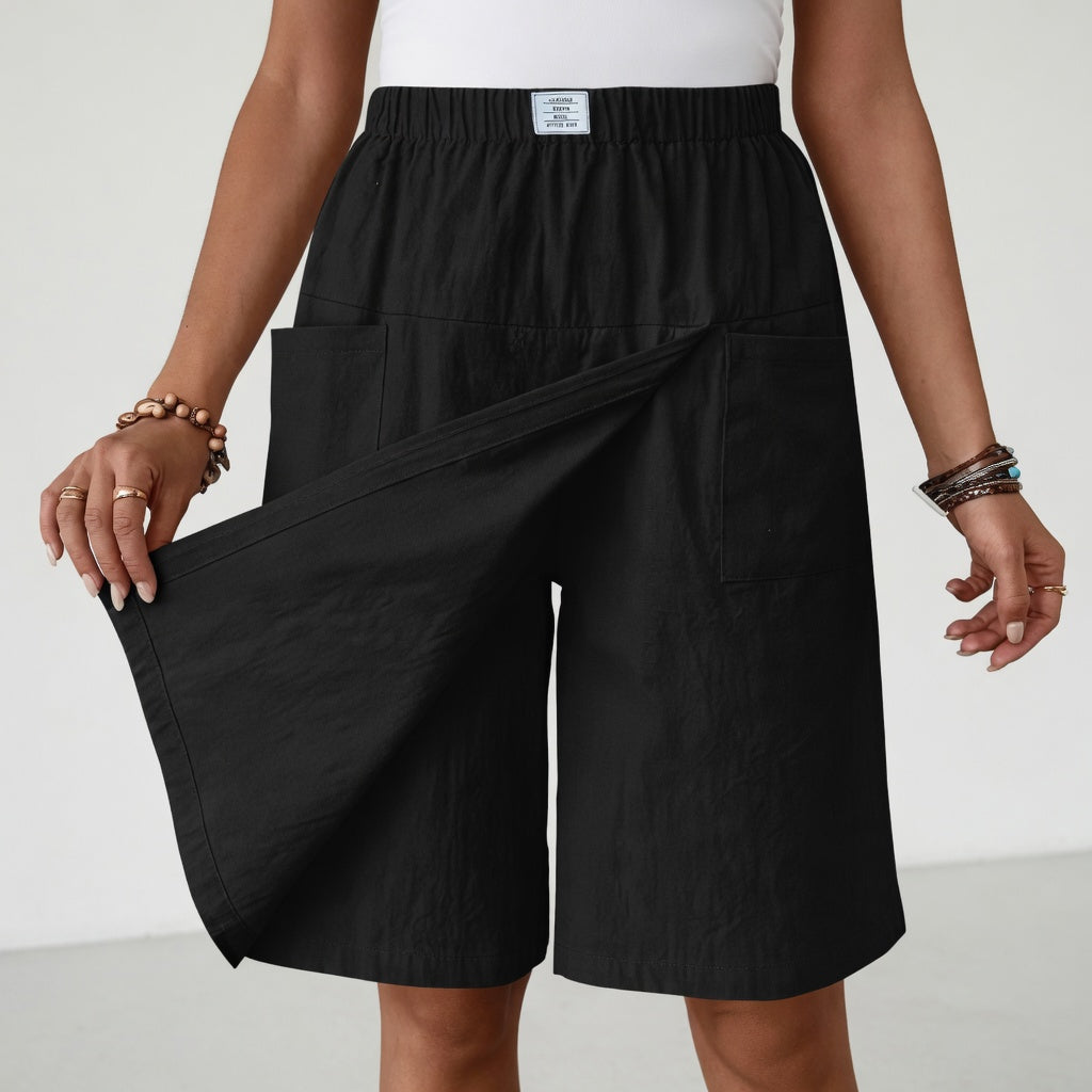 Elinia - Lässige Shorts Mit Weitem Bein Und Elastischem Bund