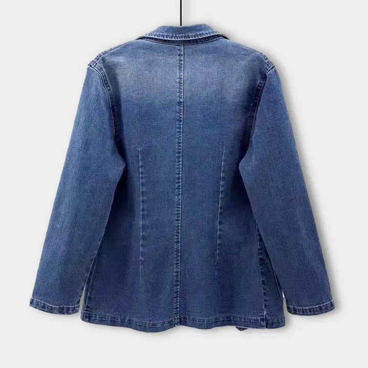 Enara – Fließende Jeans Jacke Mit Taschen
