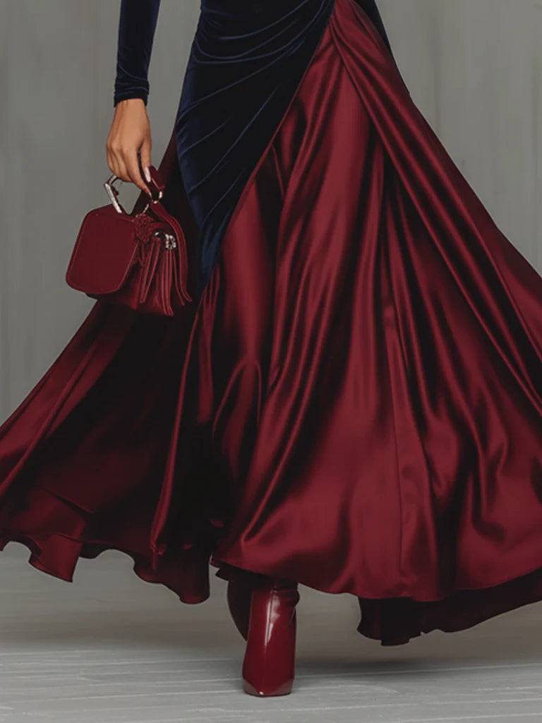 Lucrece - Zweifarbiges Langes Kleid