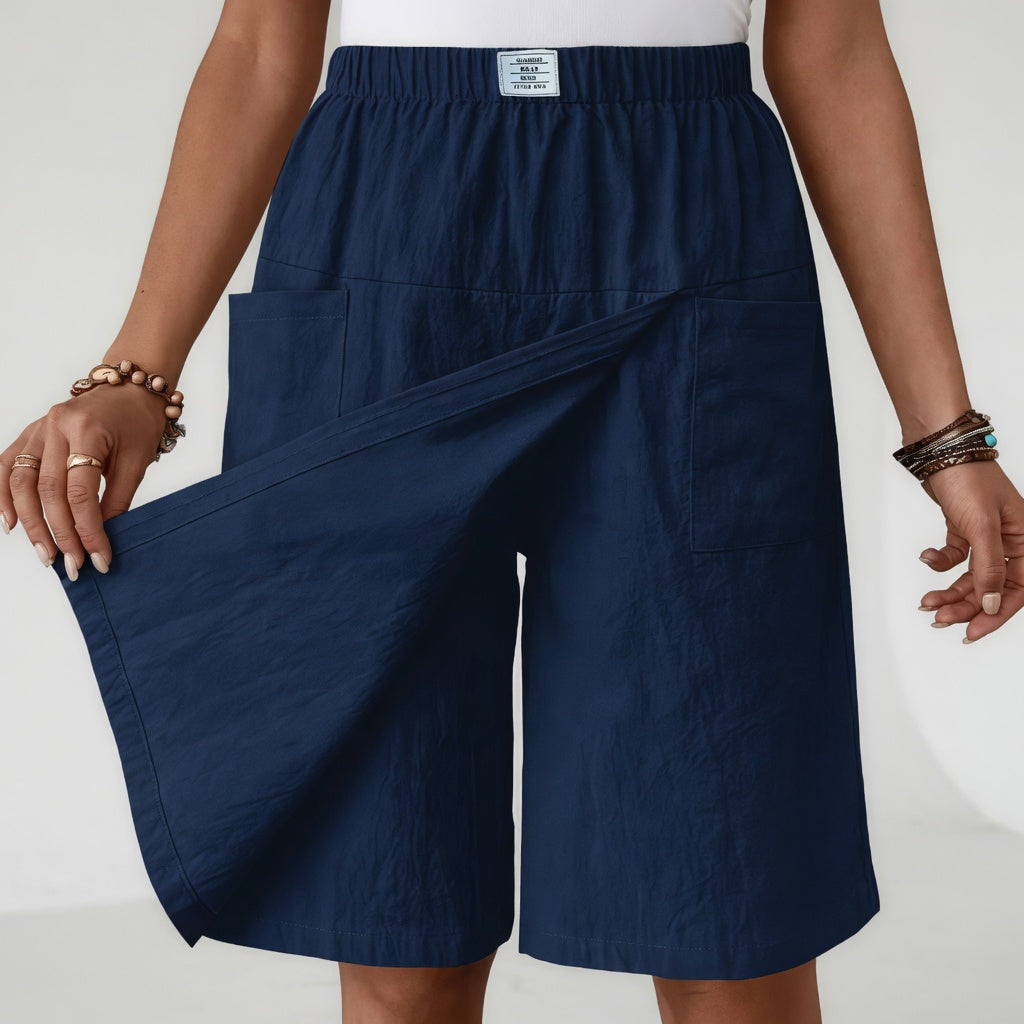 Elinia - Lässige Shorts Mit Weitem Bein Und Elastischem Bund