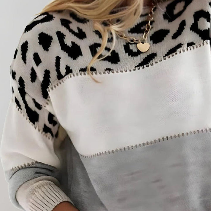 Diletta – Eleganter Pullover Mit Leopardenmuster