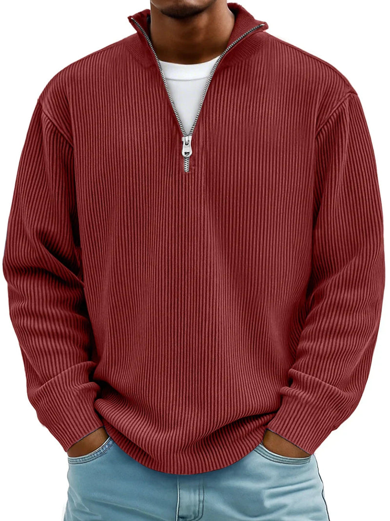 Randal - Langarm Pullover Mit Halbem Reißverschluss