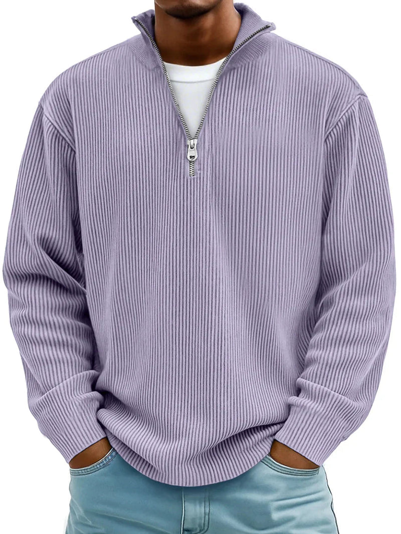 Randal - Langarm Pullover Mit Halbem Reißverschluss