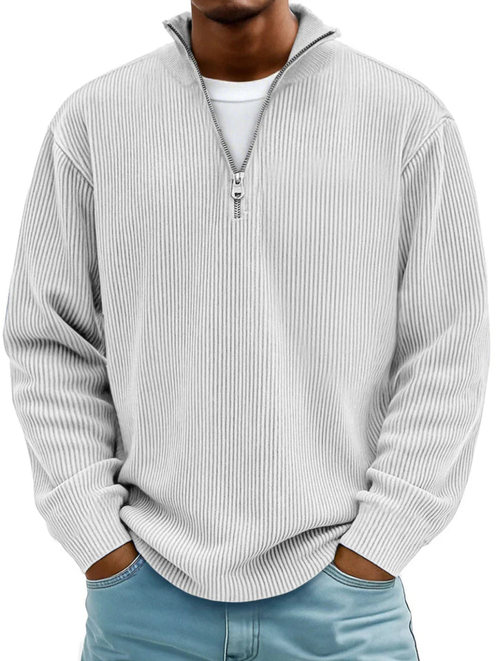 Randal - Langarm Pullover Mit Halbem Reißverschluss