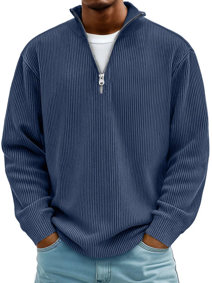 Randal - Langarm Pullover Mit Halbem Reißverschluss