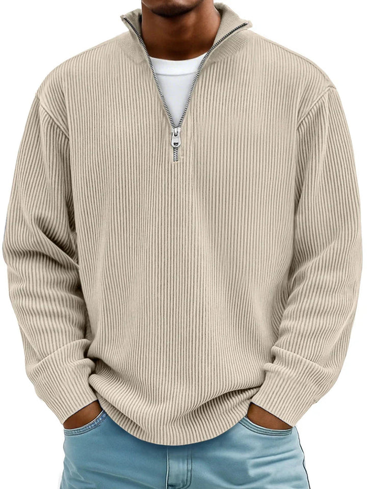 Randal - Langarm Pullover Mit Halbem Reißverschluss