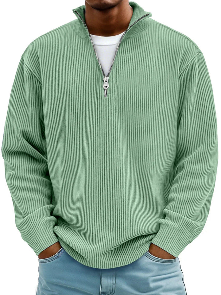 Keanu - Langarm-Pullover Mit Halbem Reißverschluss
